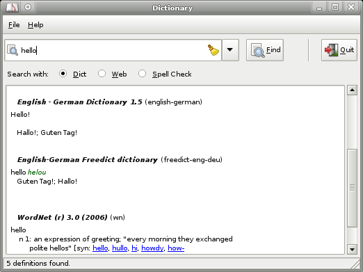 Screenshot of xfce4-dict